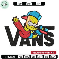 bart simpson vans embroidery design, simpson embroidery, cartoon design, embroidery file, digital download