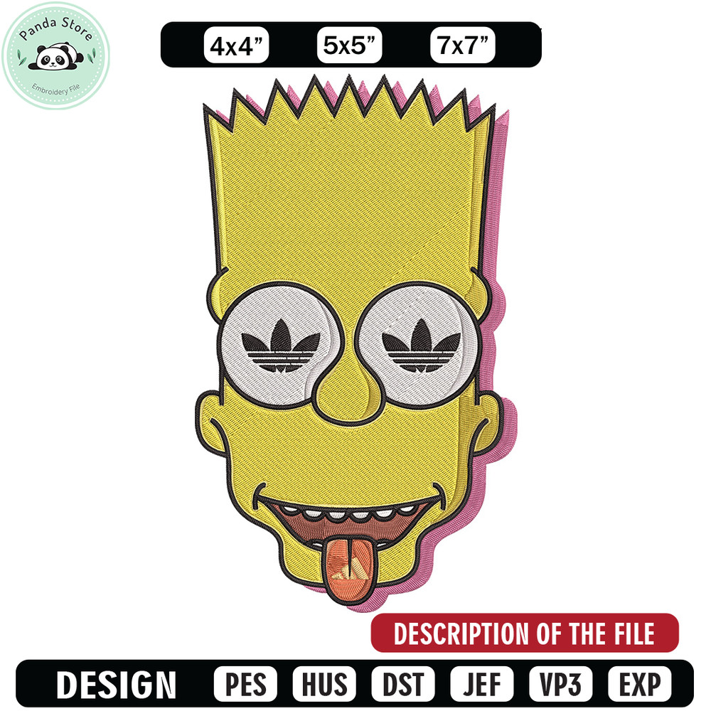 Bart x adidas Embroidery Design, Simpson Embroidery, Embroidery File, Adidas Embroidery, Anime shirt, Digital download.jpg