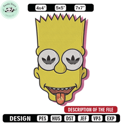 bart x adidas embroidery design, simpson embroidery, embroidery file, adidas embroidery, anime shirt, digital download
