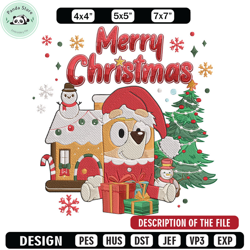 Bingo merry chrismas Embroidery Design,Bluey Embroidery, Embroidery File, Chrismas Embroidery, Digital download.jpg