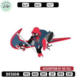 black spider swoosh embroidery design, black spider embroidery, nike design, logo shirt, movie shirt, digital download