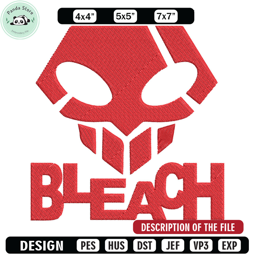 Bleach logo Embroidery Design, Bleach Embroidery, Embroidery File, Anime Embroidery, Anime shirt, Digital download 1.jpg