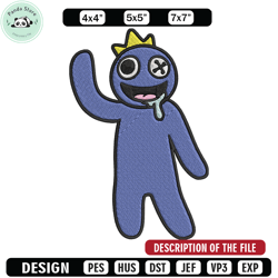 blue rainbow embroidery design, rainbow friends embroidery, embroidery file, anime embroidery, digital download 1