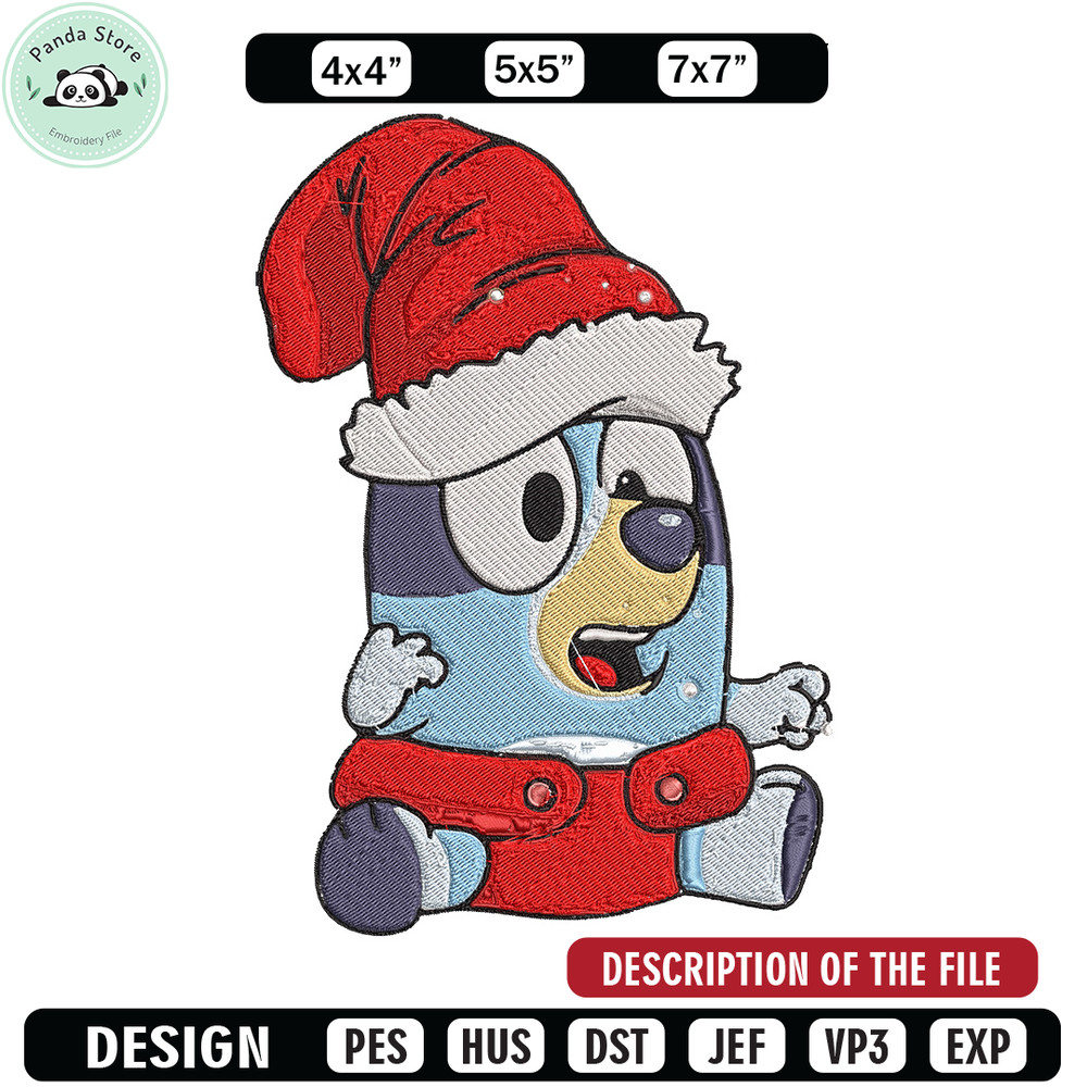 Bluey baby Embroidery Design, Bluey Embroidery, Embroidery File, Chrismas Embroidery,Anime shirt, Digital download.jpg
