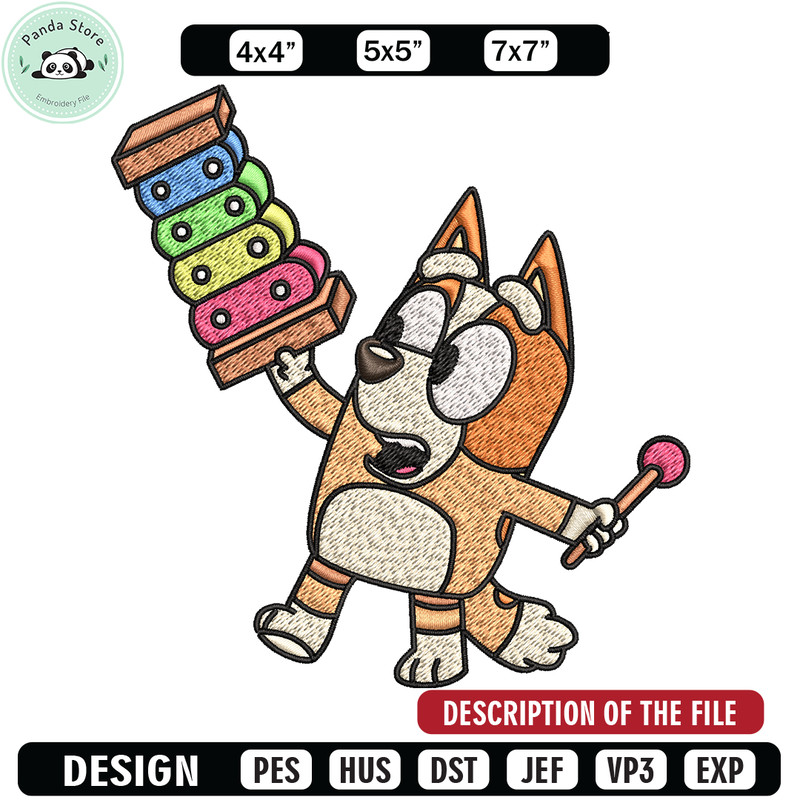 Bluey Bingo Embroidery, Bluey cartoon Embroidery, Embroidery File, cartoon design, cartoon shirt, Digital download.jpg
