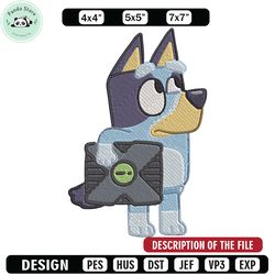 bluey cartoon embroidery, bluey embroidery, embroidery file, cartoon design, cartoon shirt, digital download