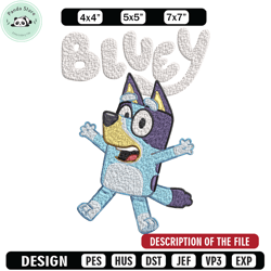 bluey embroidery, bluey cartoon embroidery, cartoon embroidery, cartoon shirt, embroidery file, instant download