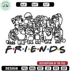 bluey family coloring pages embroidery, bluey embroidery, embroidery file, cartoon design, logo shirt, digital download