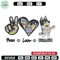 Bluey Peace Love bandit Embroidery design, Bluey cartoon Embroidery, cartoon design, Embroidery File, Instant download 1.jpg