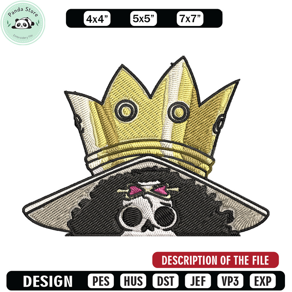 Brook Peeker Embroidery Design, One piece Embroidery, Embroidery File, Anime Embroidery, Anime shirt, Digital download.jpg