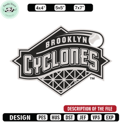 brooklyn cyclones logo embroidery design, mlb embroidery,sport embroidery, logo sport embroidery, embroidery design