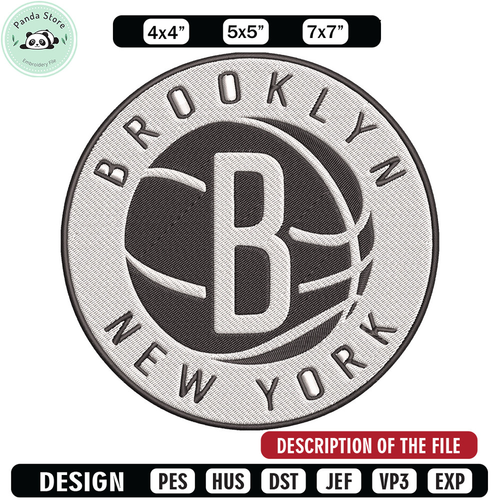 Brooklyn Nets Basketball embroidery design, NBA embroidery,Sport embroidery, Logo sport embroidery, Embroidery design.jpg