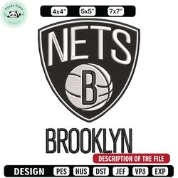 brooklyn nets logo embroidery design,nba embroidery,sport embroidery, logo sport embroidery, embroidery design