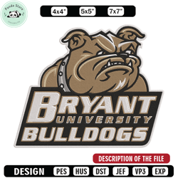 bryant bulldogs mascot embroidery design, nec embroidery,sport embroidery, logo sport embroidery, embroidery design