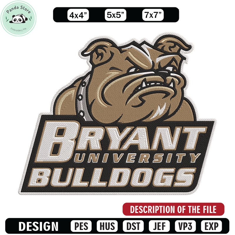 Bryant Bulldogs mascot embroidery design, NEC embroidery,Sport embroidery, logo sport embroidery, Embroidery design.jpg