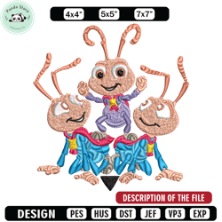 bugs life logo embroidery design, bugs life logo embroidery, cartoon design, embroidery file, digital download