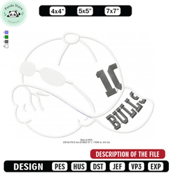 bulls embroidery design, embroidery design, sale design, embroidered shirt, sport embroidered, digital download