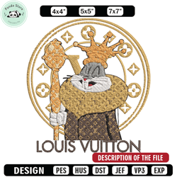 bunny cartoon lv embroidery design, lv embroidery, embroidery file, brand embroidery, logo shirt, digital download