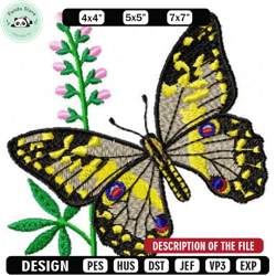butterfly yellow embroidery design,embroidery design, sale design, embroidered shirt, butterfly design, digital download