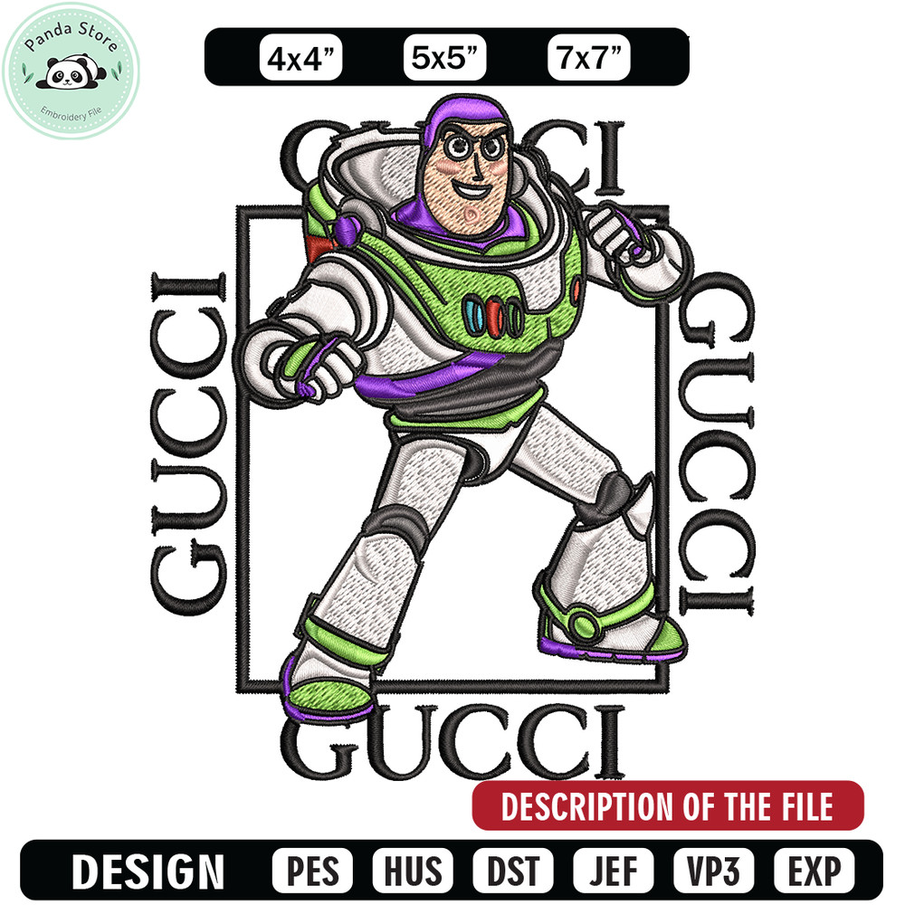 Buzz lightyear Gucci Embroidery design, Buzz lightyear Embroidery, cartoon design, Embroidery File, Digital download.jpg