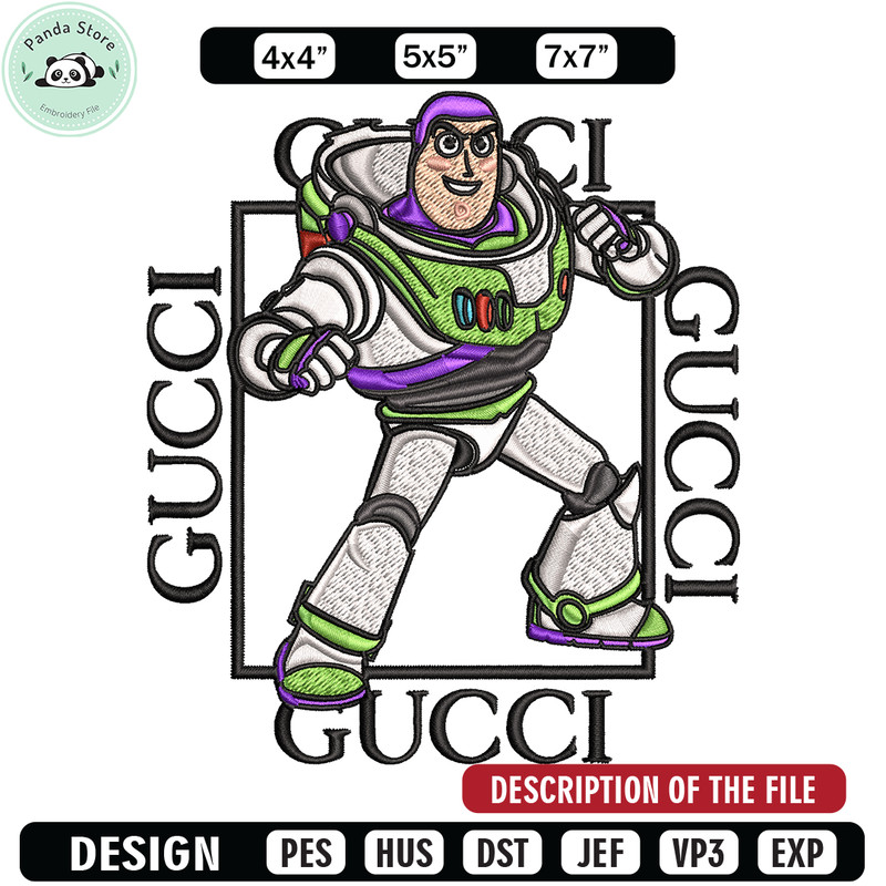 Buzz lightyear Gucci Embroidery design, Buzz lightyear Embroidery, cartoon design, Embroidery File, Digital download.jpg