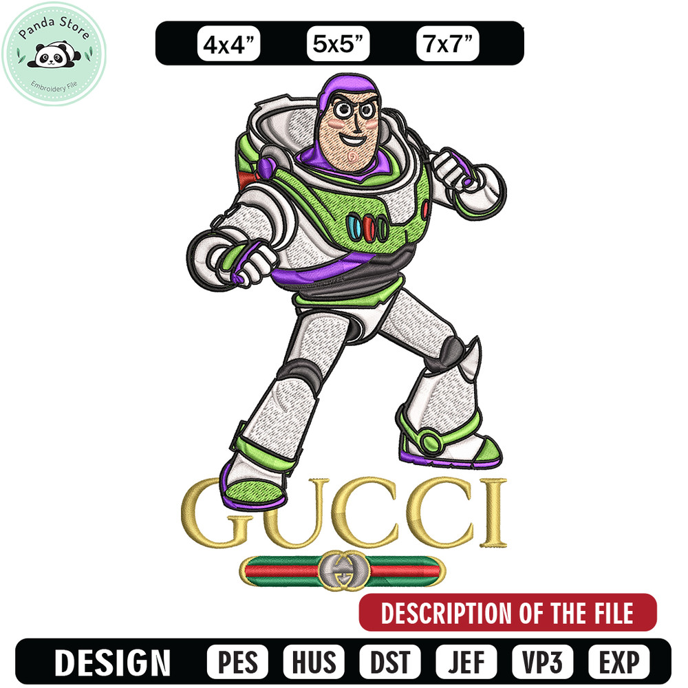 Buzz lightyear Gucci Embroidery design, Buzz lightyear Embroidery, cartoon design, Embroidery File, Instant download.jpg
