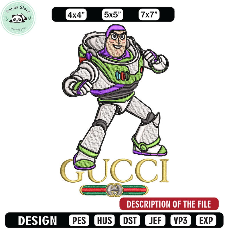 Buzz lightyear Gucci Embroidery design, Buzz lightyear Embroidery, cartoon design, Embroidery File, Instant download.jpg