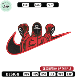 calamar nike embroidery design, squid game embroidery, nike design, movie design, movie shirt, digital download