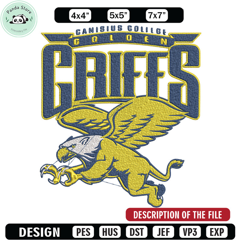 Canisius College logo embroidery design, Hockey embroidery, Sport embroidery, logo sport embroidery, Embroidery design.jpg