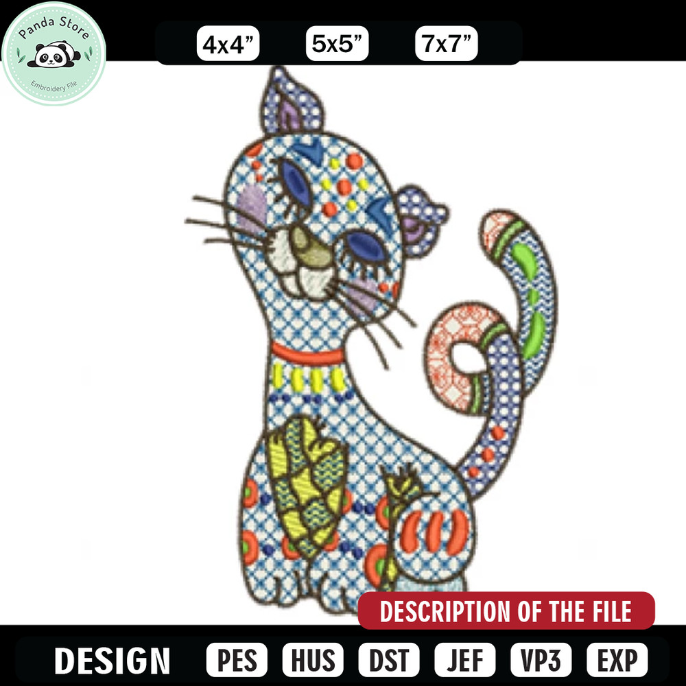 Cat embroidery design, Embroidery design, Sale design, Embroidered shirt, Animal Embroidered, digital download.jpg