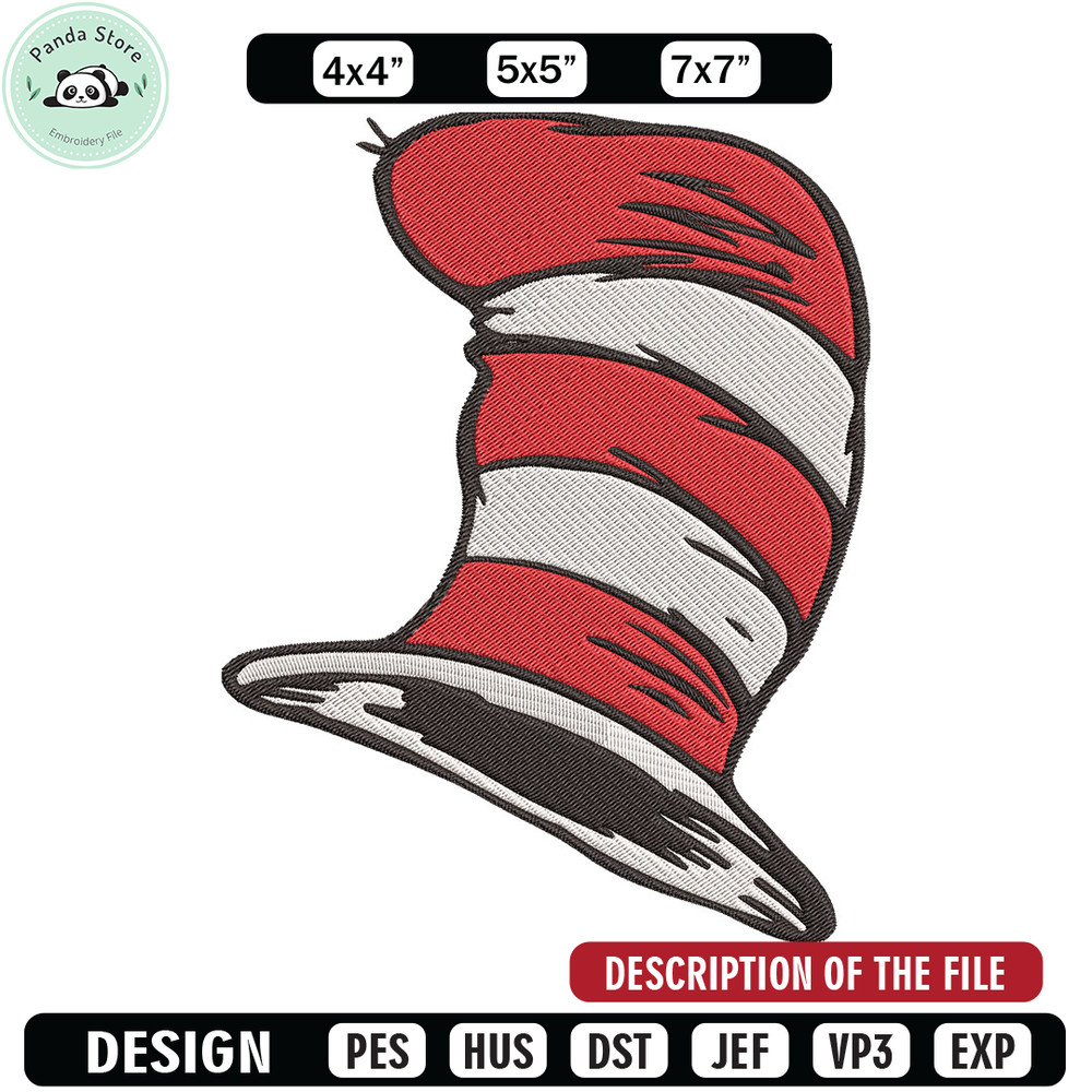 Cat In The Hat Embroidery Design, Dr seuss Embroidery, Embroidery File, Embroidery design, Digital download.jpg