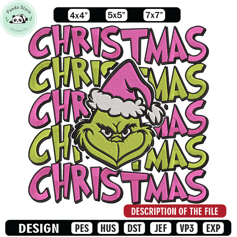 Chrismas Grinch Embroidery Design, Grinch Embroidery, Embroidery File, Chrismas Embroidery, Anime shirt,Digital download.jpg
