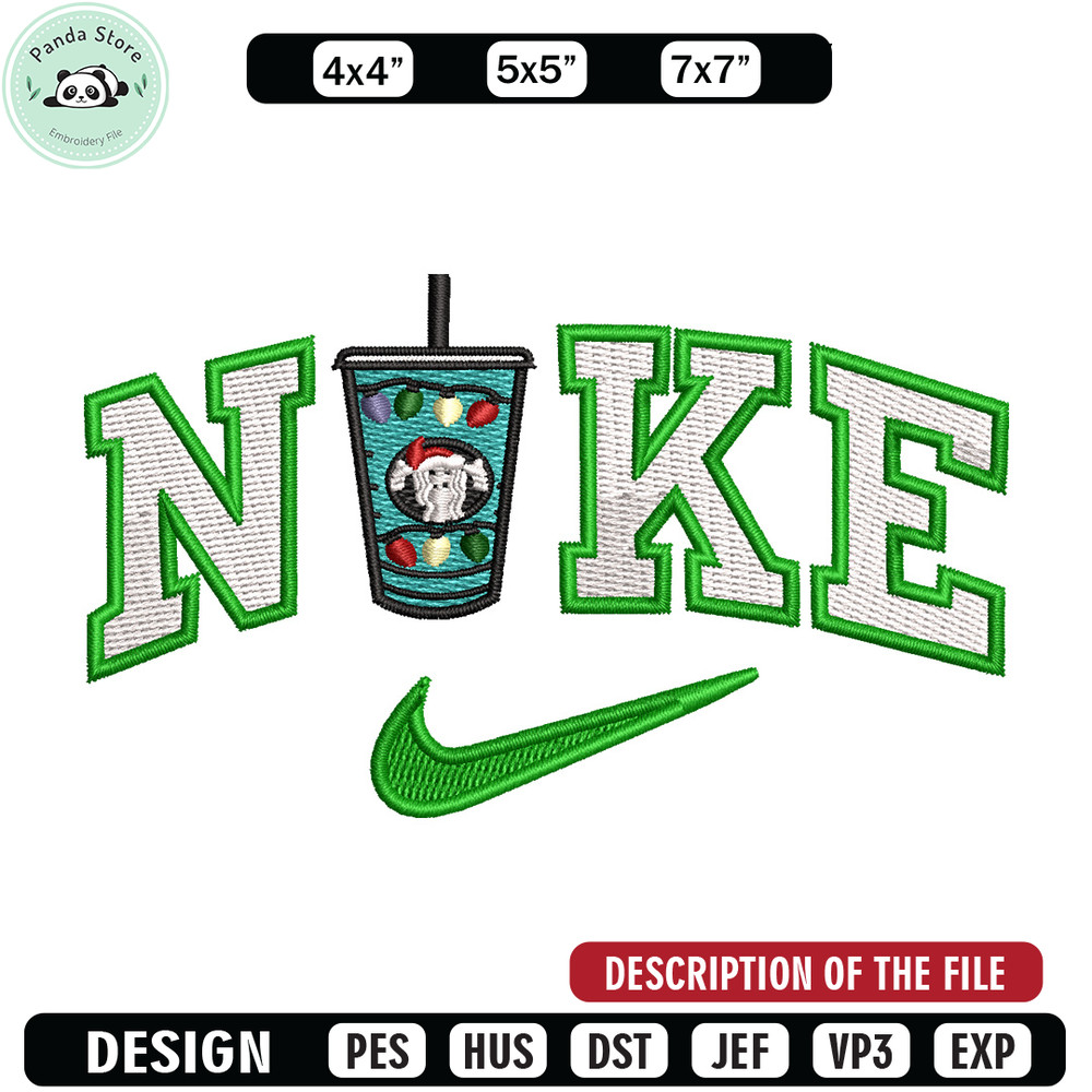 Cup green x nike embroidery design, Cup embroidery, Nike design, Embroidery shirt, Embroidery file, Digital download.jpg