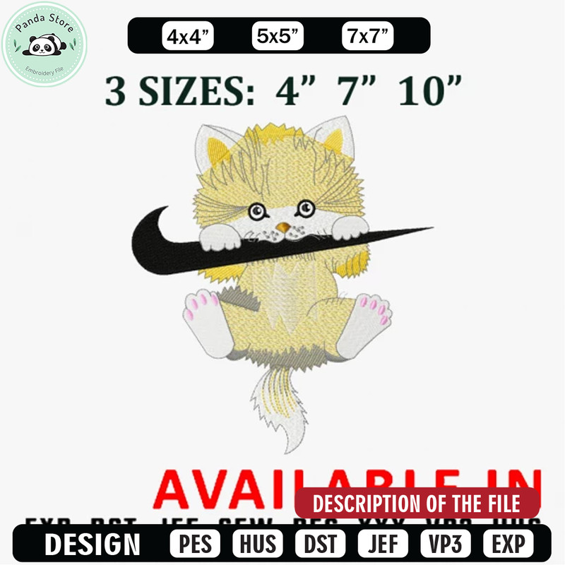 Cute cat x nike embroidery design, Brand design, Embroidered shirt, Brand shirt, Brand Embroidery, digital download.jpg