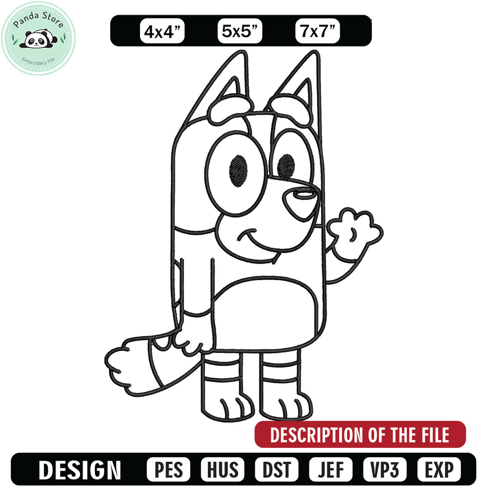 Dad Bluey Coloring Pages Embroidery, Bluey Embroidery, Embroidery File, cartoon design, cartoon shirt, Digital download.jpg