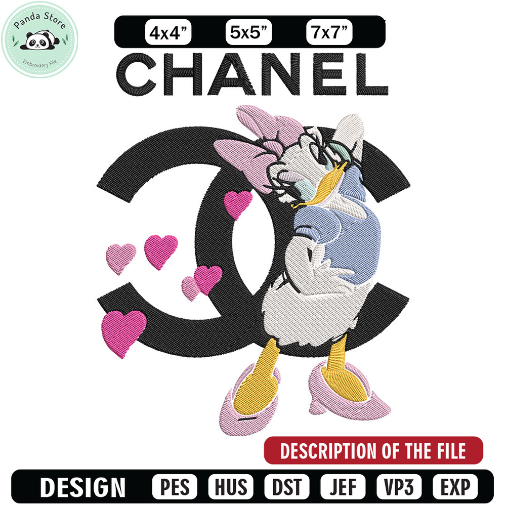 Daisy duck x chanel Embroidery Design, Chanel Embroidery, Embroidery File, Anime Embroidery,Anime shirt,Digital download.jpg