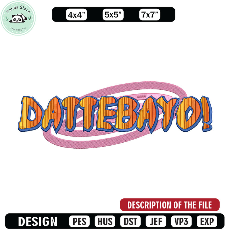 Dattebayo Embroidery Design, Naruto Embroidery, Embroidery File, Anime Embroidery, Anime shirt, Digital download.jpg