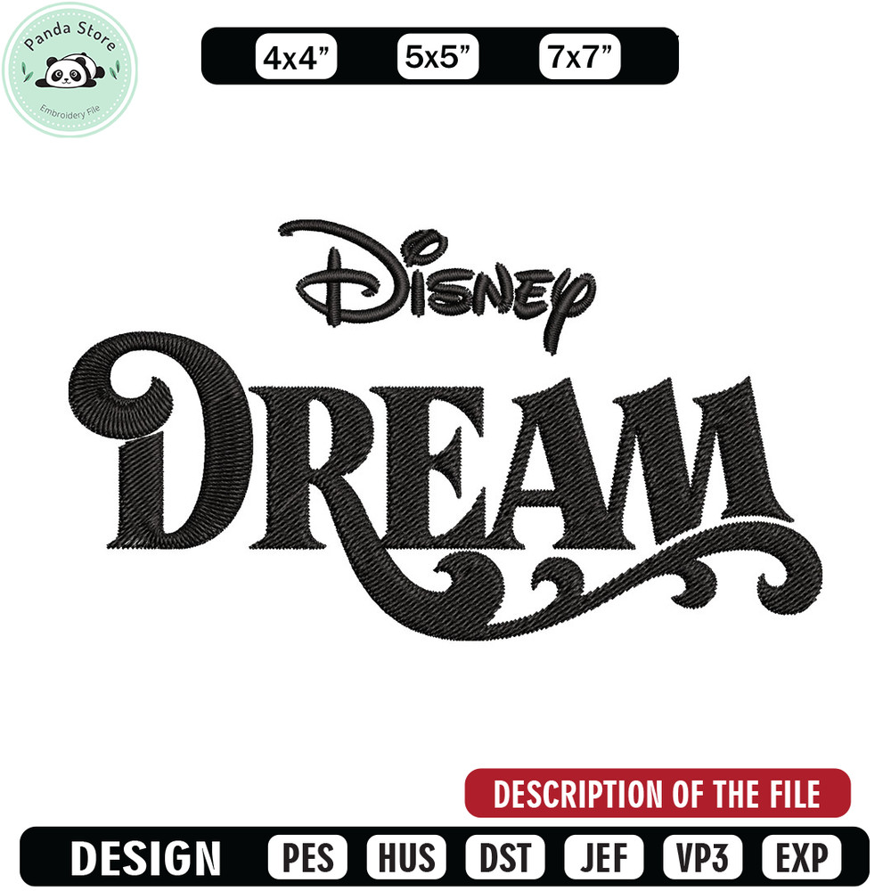 Disney Dream Embroidery Design, Disney logo Embroidery, Embroidery File, Embroidery design, Digital download.jpg