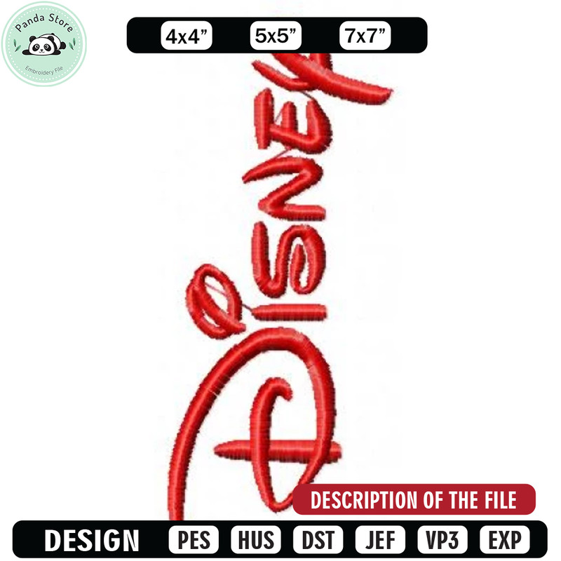 Disney logo embroidery design, Brand design, Embroidered shirt, Brand shirt, Brand Embroidery, digital download.jpg