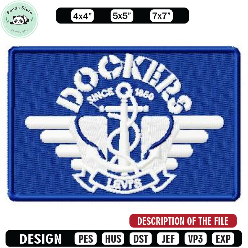 Dockers logo embroidery design, Embroidery design, Sale design, Embroidered shirt, Logo Embroidered, digital download.jpg