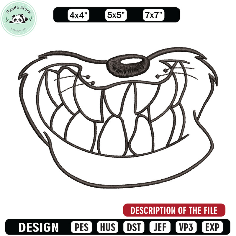 Dog black white embroidery design, cartoon embroidery, cartoon design, Embroidery file, cartoon shirt, Instant download.jpg