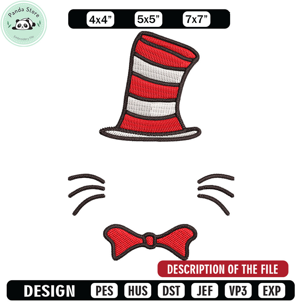 Dr Seuss Hat Embroidery Design, Dr seuss Embroidery, Embroidery File, logo shirt, Embroidery design, Digital download.jpg