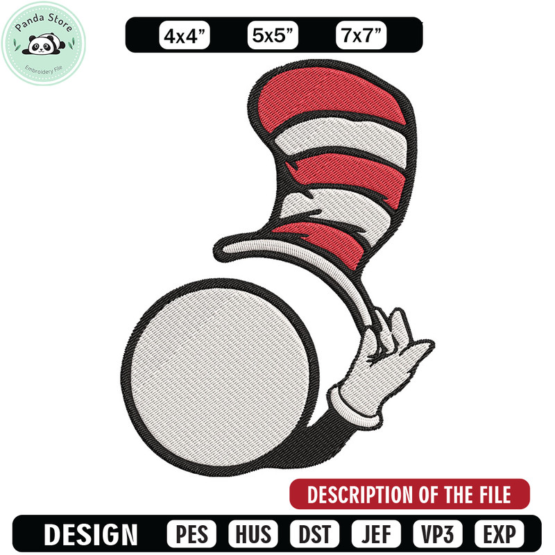 Dr seuss hat Embroidery Design, Dr seuss hat Embroidery, Embroidery File, logo shirt, Embroidery logo, Digital download.jpg