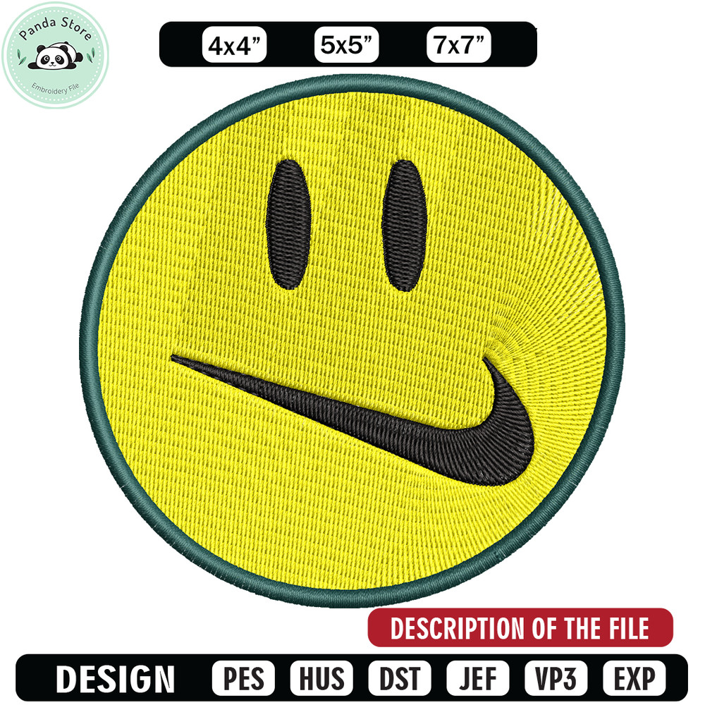 Emoji smile swoosh embroidery design, Emoji embroidery, logo design, embroidery file, logo shirt, Digital download.jpg