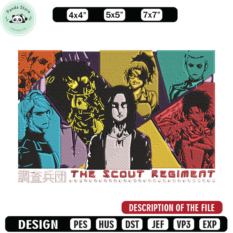 Eren friends Embroidery Design, Aot Embroidery, Embroidery File, Anime Embroidery, Anime shirt, Digital download.jpg