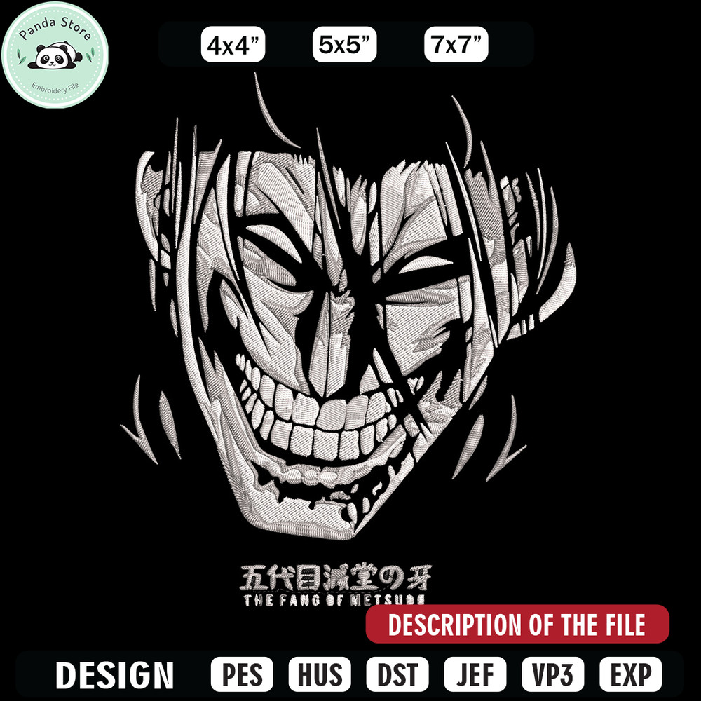 Eren Yeager Embroidery Design, Aot Embroidery, Embroidery File, Anime Embroidery, Anime shirt, Digital download 1.jpg