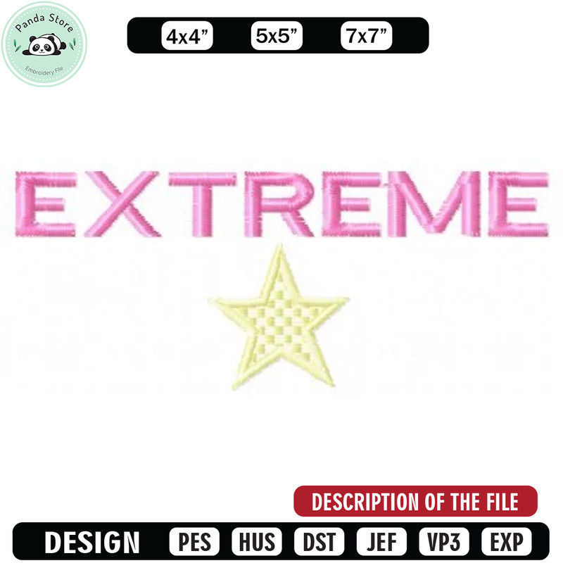 Extreme embroidery design, Embroidery design, Sale design, Embroidered shirt, Logo Embroidered, digital download.jpg