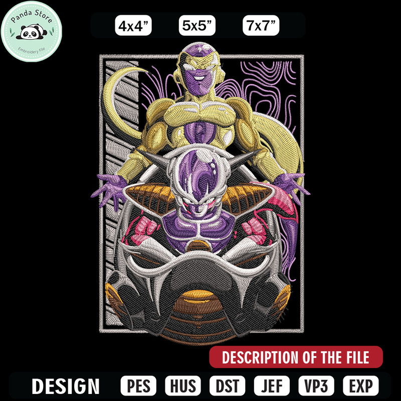 Frieza form Embroidery Design, Dragonball Embroidery,Embroidery File, Anime Embroidery, Anime shirt, Digital download.jpg