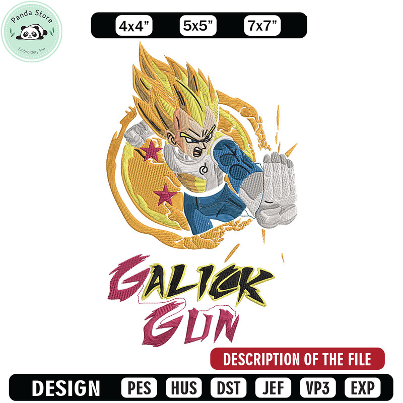 Galick gun Embroidery Design, Dragonball Embroidery, Embroidery File, Anime Embroidery, Anime shirt, Digital download.jpg