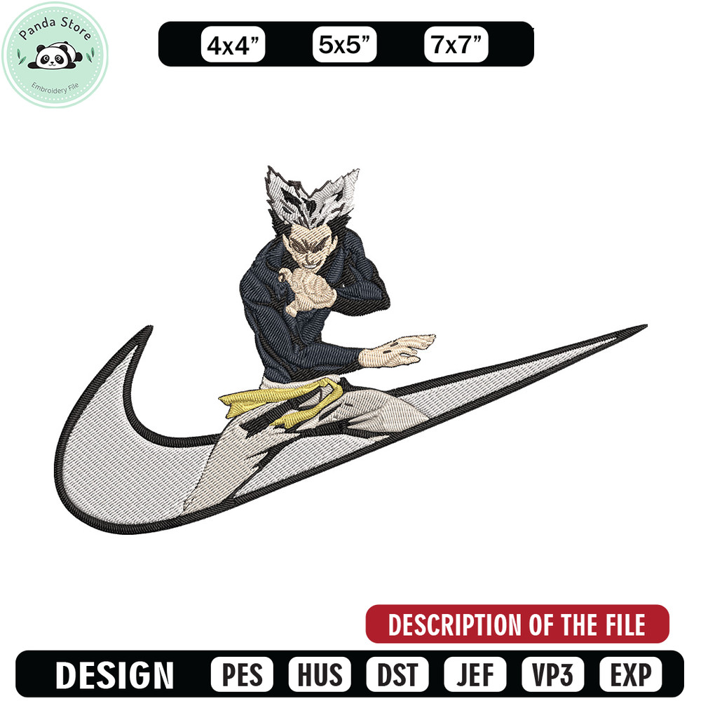 Garou x nike Embroidery Design, One punch man Embroidery, Embroidery File, Nike Embroidery, Anime shirt,Digital download.jpg
